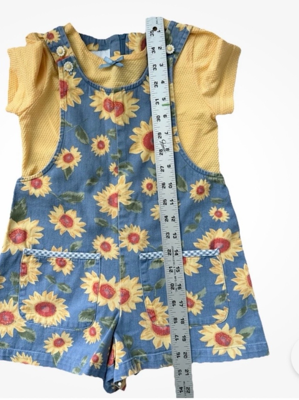 VTG Y2K Girls 6 Ally B San Francisco Sunflower Romper Set Retro Boho Floral 1 Pc - Picture 4 of 6